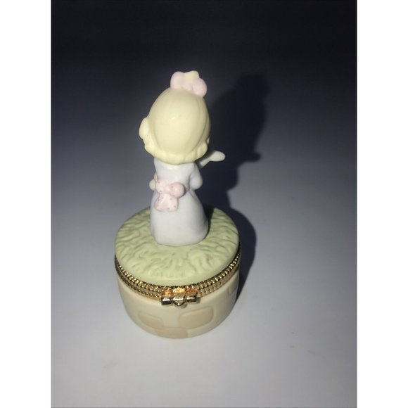 VINTAGE PRECIOUS MOMENTS TRINKET BOX 1998 & ENESCO LETS BE FRIENDS FIGURINE 1991 - Picture 3 of 10